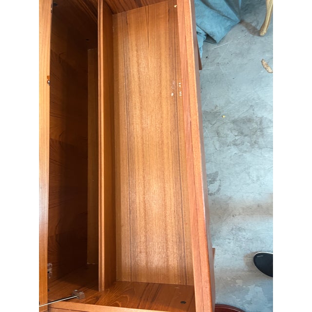 Wood 1960s Komfort Made in Denmark a Mid-Century Danish Modern Teak Flip-Top Vanity Desk For Sale - Image 7 of 12