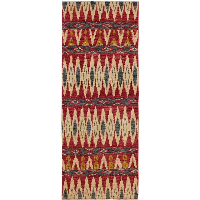 Modern Ziegler Pink/Green Wool Runner Rug- 2 Ft. 7 In. X 7 Ft. 5 In. For Sale - Image 10 of 10