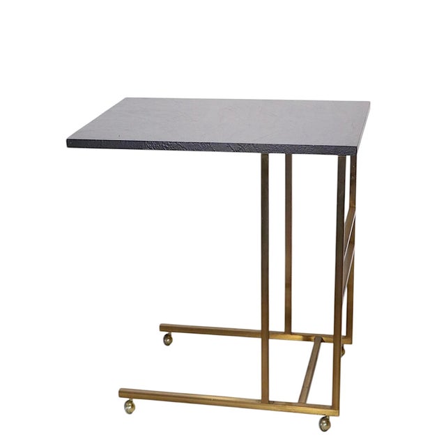 Brass 1970s Hollywood Regency Brass and Formica Serving Bar Cart For Sale - Image 8 of 12