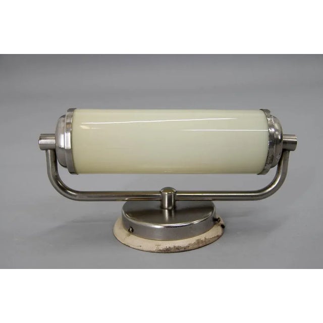 Metal Bauhaus Style Nickel-Plated Wall Lamp, 1930s For Sale - Image 7 of 10