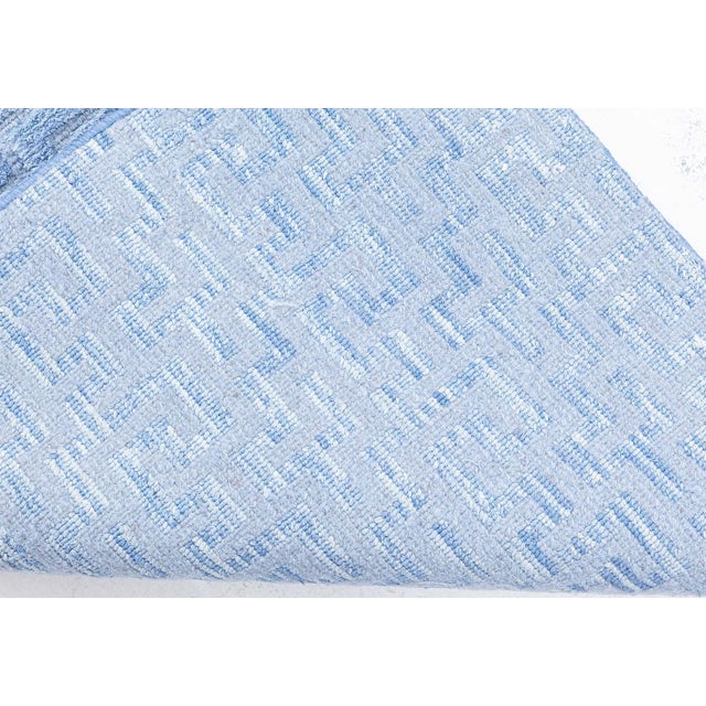 Blue Contemporary Blue Silk Fragment Runner by Doris Leslie Blau For Sale - Image 8 of 8