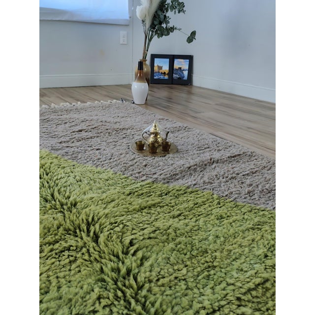 Textile Contemporary Multicolor Color Block Wool Moroccan Rug For Sale - Image 7 of 11