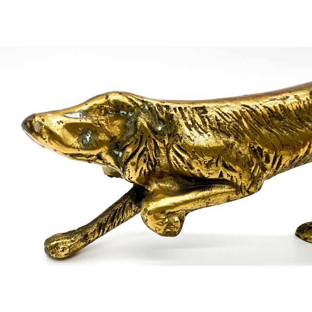 Figurative Vintage Brass Hunting Hound Dog Sculpture – Sporting / English Traditional For Sale - Image 3 of 9