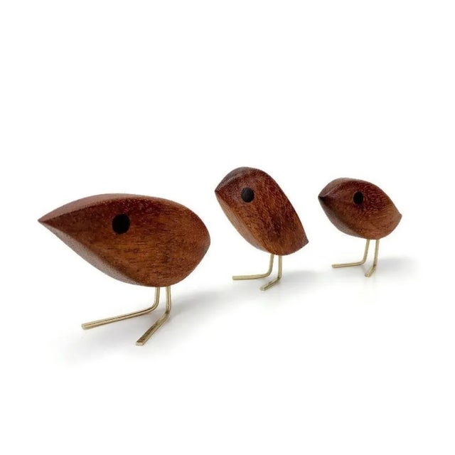 Mid-Century Modern Early 21st Century Danish Modern Mahogany Jacob Hermann Style Birds - Set of 3 For Sale - Image 3 of 10