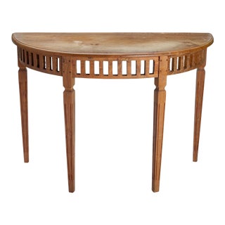 Late 20th Century Handmade Rustic Teak Wood Entry Table For Sale