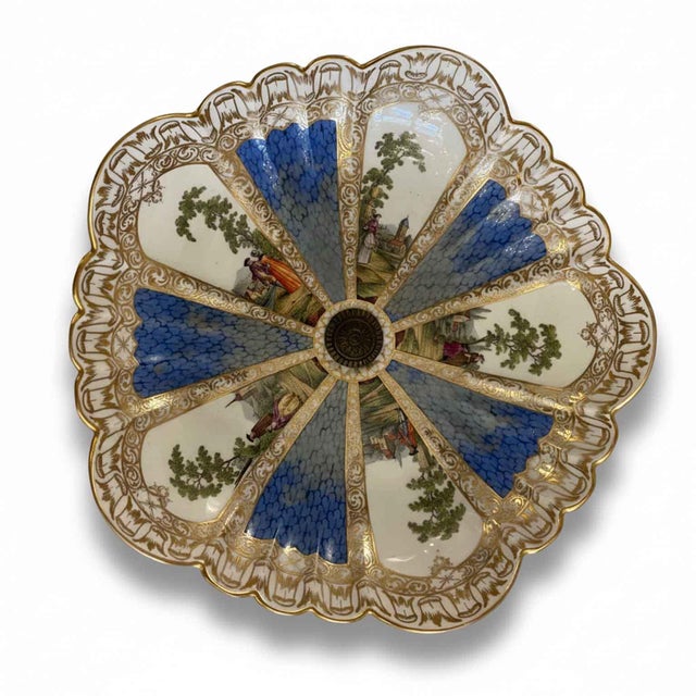 Ceramic Fruit Bowls in Polychrome Porcelain and Gold from Meissen, 1850s, Set of 3 For Sale - Image 7 of 8