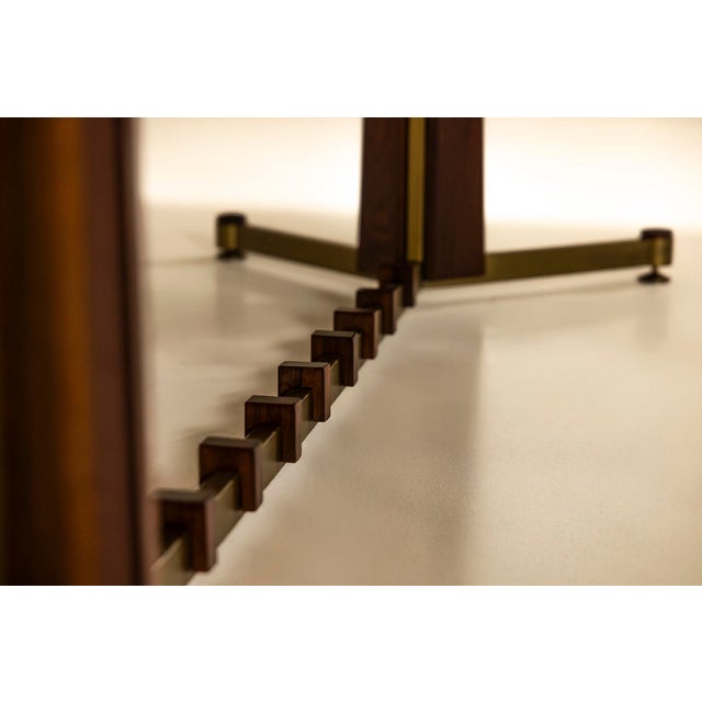 Vintage Italian Dining Table in Mahogany, Rosewood and Brushed Brass, Italy For Sale - Image 9 of 12