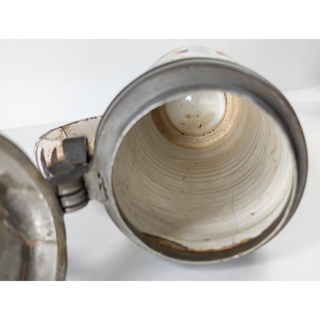 18th Century Continental European German Polychrome Faience Tankard Stein For Sale - Image 12 of 14