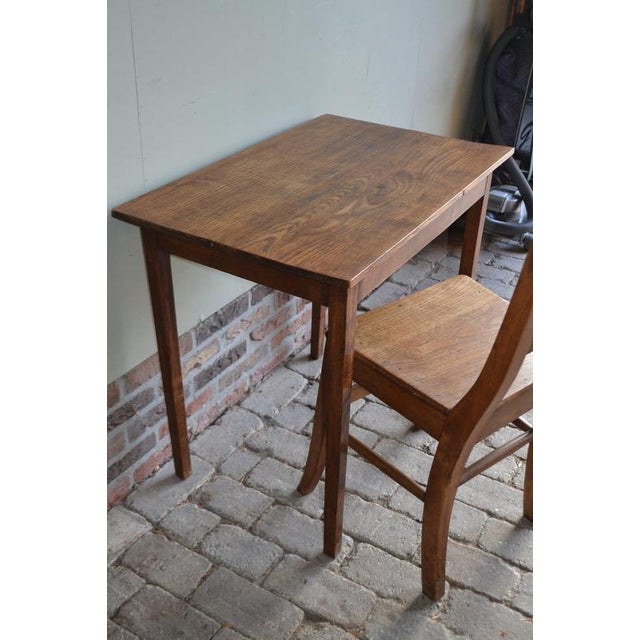 Antique Oak Writing Desk with Chair, Set of 2 For Sale - Image 6 of 10