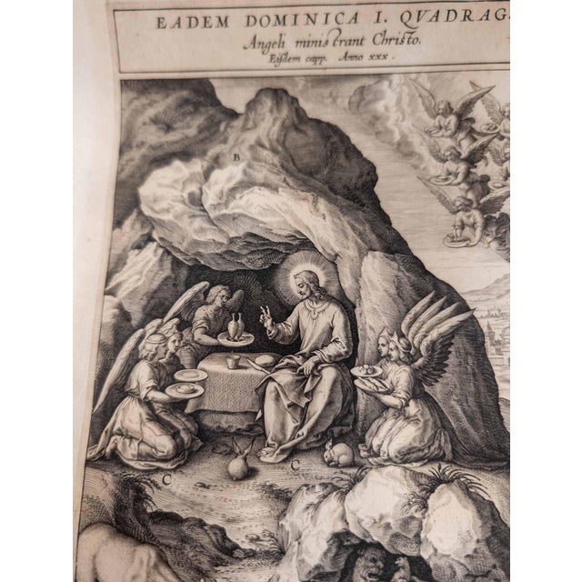 Black 16th Century Old Master Engraving After Bernardino Passeri for Nadal's Evangelicae Historiae Imagines, Plate 14 For Sale - Image 8 of 16
