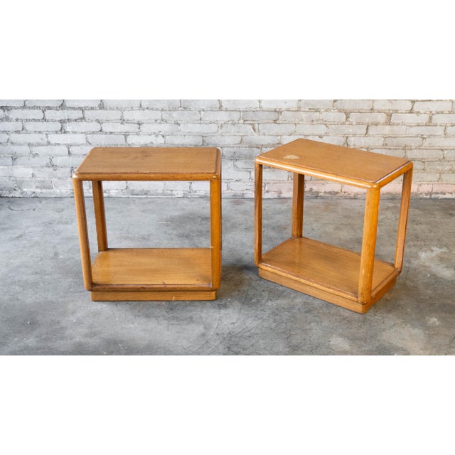 Vintage Edward Wormley for Dunbar Amber Side Tables - A Pair For Sale - Image 11 of 17