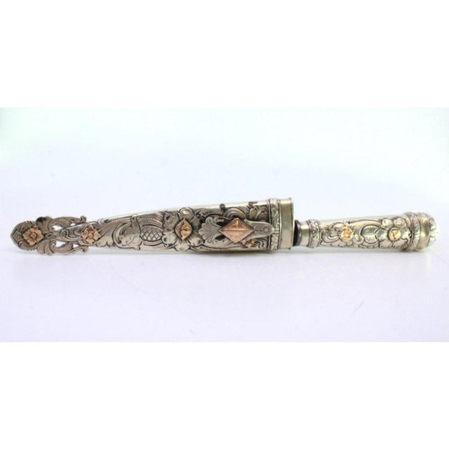 Silver Silver and Gold Dagger with Cutouts For Sale - Image 8 of 9