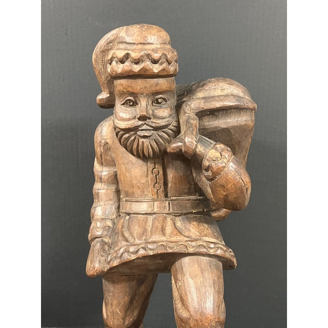 Late 20th Century Carved Wood Santa Claus Sculpture For Sale - Image 4 of 11