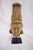 Beautiful hand carved stone head of an Indian deity, potentially depicting one of the principal Hindu gods Shiva or...