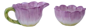 Italian Ceramic Flower Cream & Sugar Set - 2 PCS