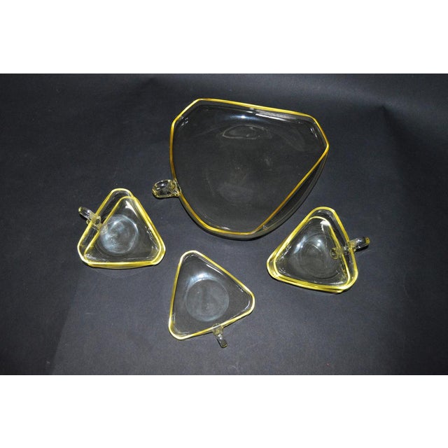 Art Deco Compote Set of Glass Dishes, 1930s, Set of 6 For Sale - Image 4 of 9