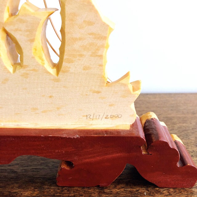 Vintage Chinese Carved Wooden Ship For Sale In Austin - Image 6 of 9