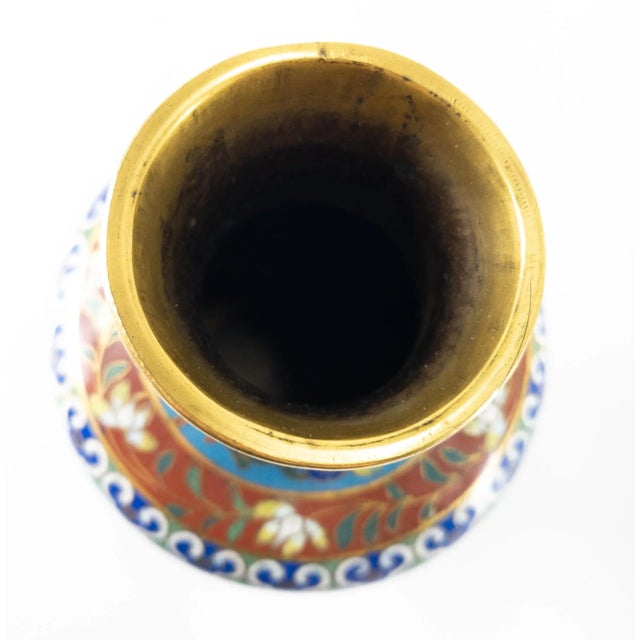 17th or 18th Century Chinese Cloisonne Enamel Vase For Sale - Image 10 of 13
