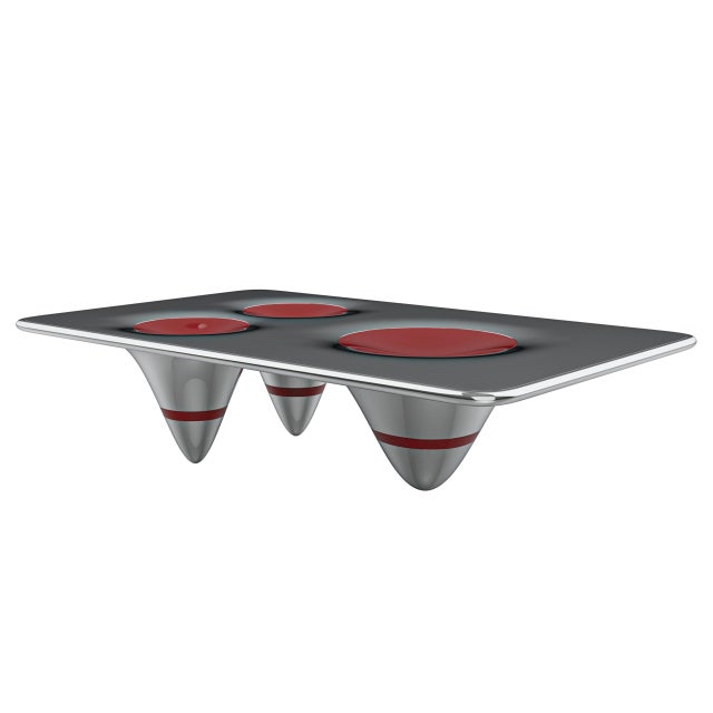 Metal "Gravitazione" Coffee Table With Mirror Polish Stainless, Handcrafted For Sale - Image 7 of 9
