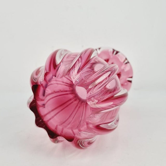 Glass vase designed by Josef Hospodka from the 1970s. Fine color, studio quality piece. In a flawless condition....