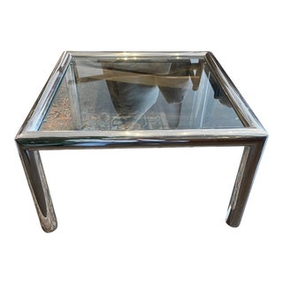 John Mascheroni Mid-Century Modern Tubo Series Chrome and Glass Coffee Table For Sale