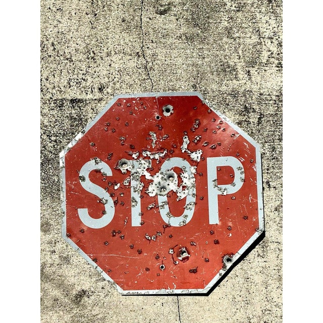 Vintage Gunshot Stop Sign For Sale - Image 12 of 12