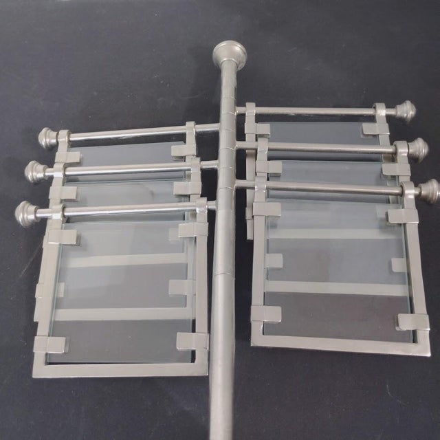 Pottery Barn 1990s Vintage Pottery Barn TurnStyle Rotating Silver-Tone 12 - Photo Picture Frame Carousel For Sale - Image 4 of 6