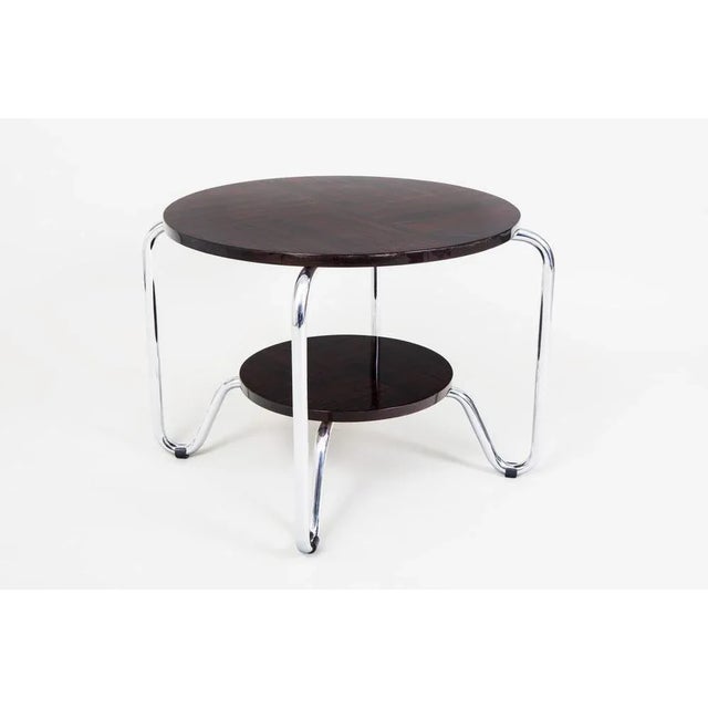 Bauhaus Bauhaus Coffee Table in Chrome and Macassar from Kovona, 1950s For Sale - Image 3 of 8
