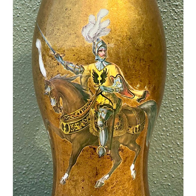 Vintage Italian Eglomise Knight Lamp For Sale - Image 4 of 12