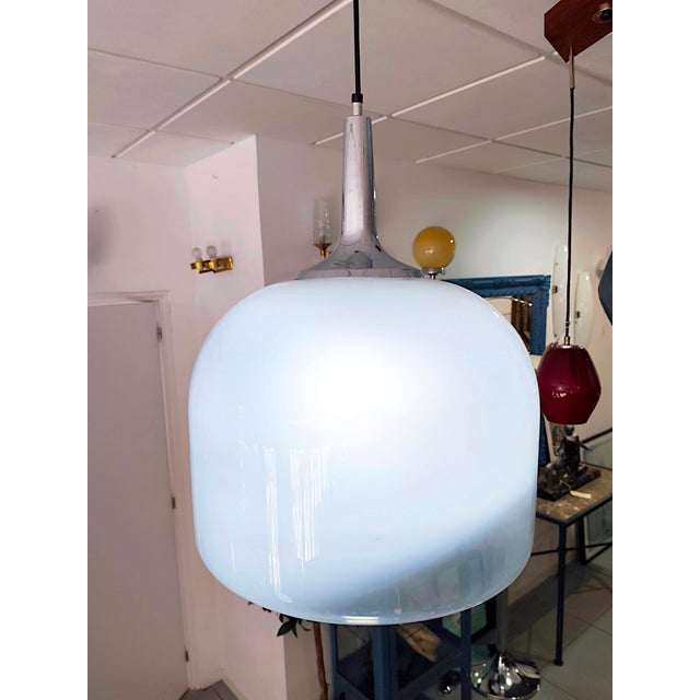 Metal Murano Glass Ceiling Lamp, 1970s For Sale - Image 7 of 15