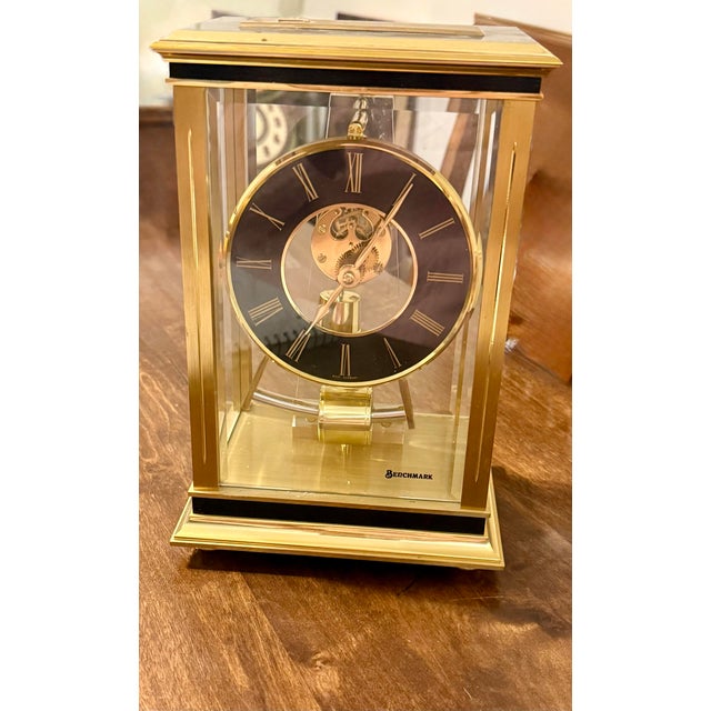 Mid-Century Modern Kieninger & Obergfell Benchmark Brass Mantle Clock For Sale - Image 3 of 12