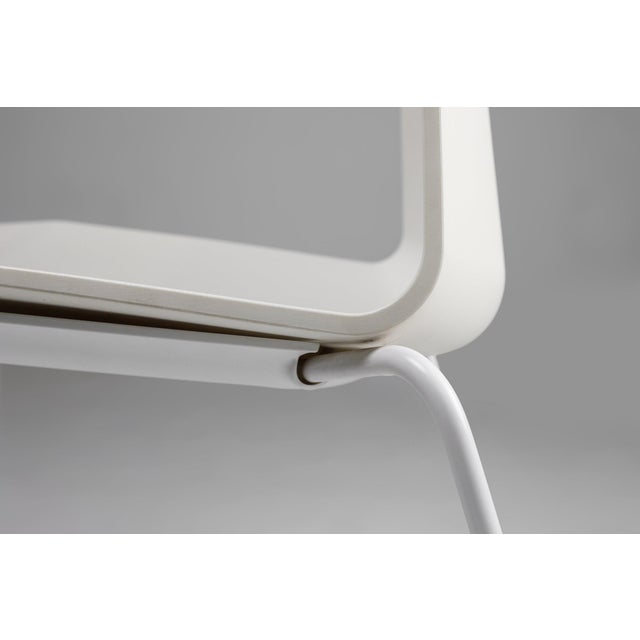 Mid-Century Modern White Chair with Metal Frame and Plastic Seat, Belgium, 2000s For Sale - Image 4 of 12