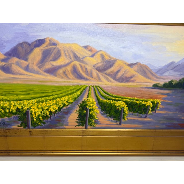 Laurel Sherrie Signed Rancho Sisquoc Flood Family Vineyard Memories of Foxen of Canyon California Oil Painting 2005 Framed Santa Barbara County For Sale - Image 4 of 18