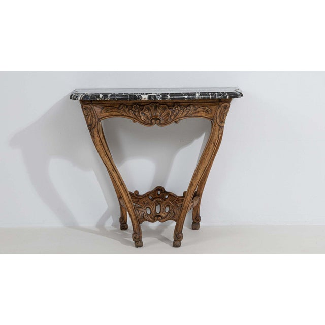 Wood Early 19th Century France Louis XV Amber Wood Console Table For Sale - Image 7 of 10