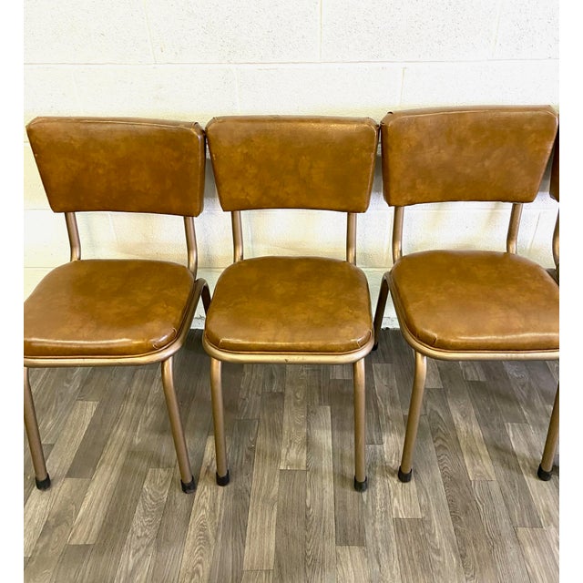 Vintage Mid Century Tubular Chrome Vinyl Dining Chairs - Set of 6 ...