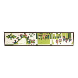 1963 David Weidman Framed Vinyl on Masonite Silkscreen of “Children at the Playground ”