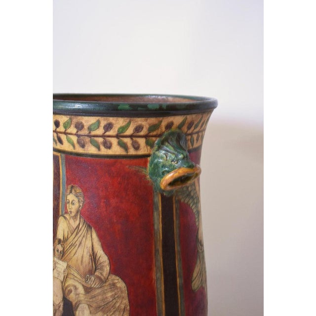 Neoclassical Polychrome Baluster Vase, 1970s For Sale - Image 4 of 5