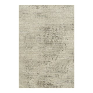 Rug & Kilim’s Textural Kilim With Beige and White Textural Stripes and Striae For Sale