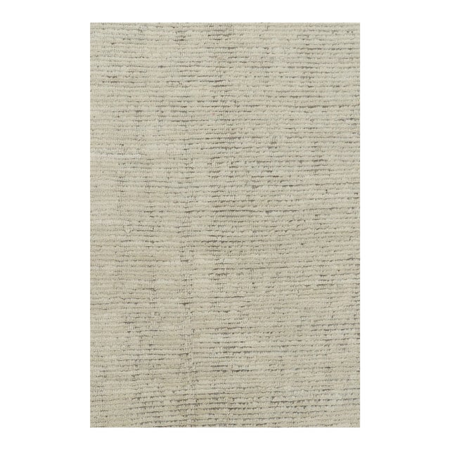 Rug & Kilim’s Textural Kilim With Beige and White Textural Stripes and Striae For Sale