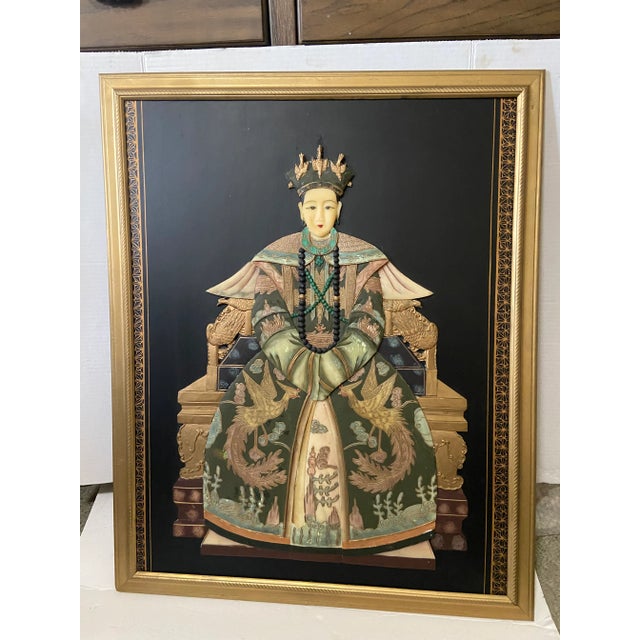 Vintage Asian Qing Dynasty-Style Soapstone Empress Royalty Sculpture For Sale - Image 9 of 11