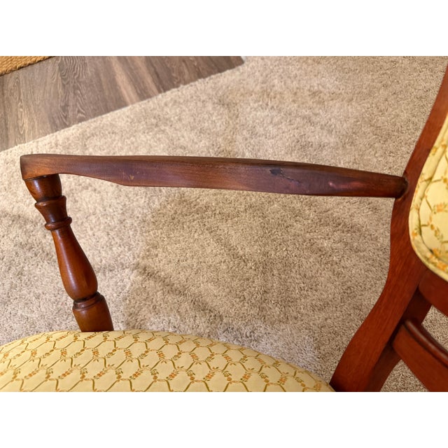 Early 20th Century Mahogany Office Armchair With Patterned Upholstery For Sale - Image 9 of 11