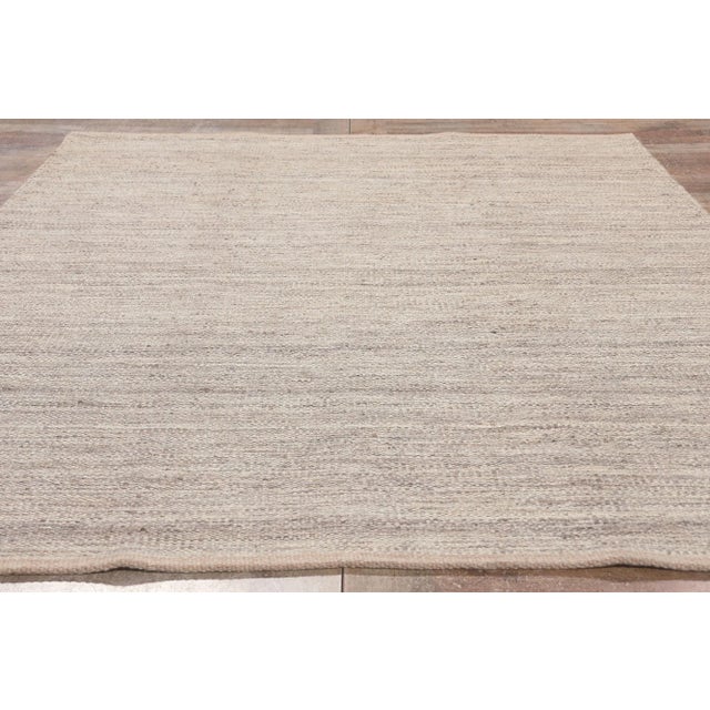 Oyster Gray Swedish Inspired Kilim Rug - 05'01 X 08'00 For Sale - Image 8 of 10