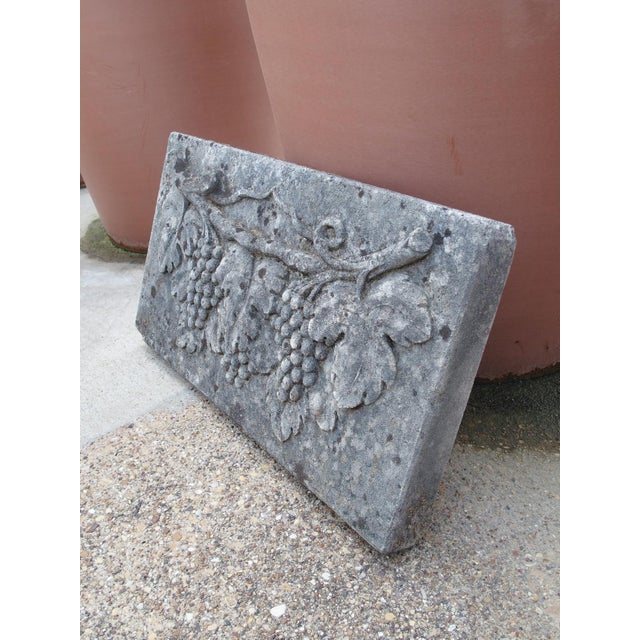 Italian Bas Relief Plaque of a Grape Vine in Carved Limestone For Sale - Image 4 of 9