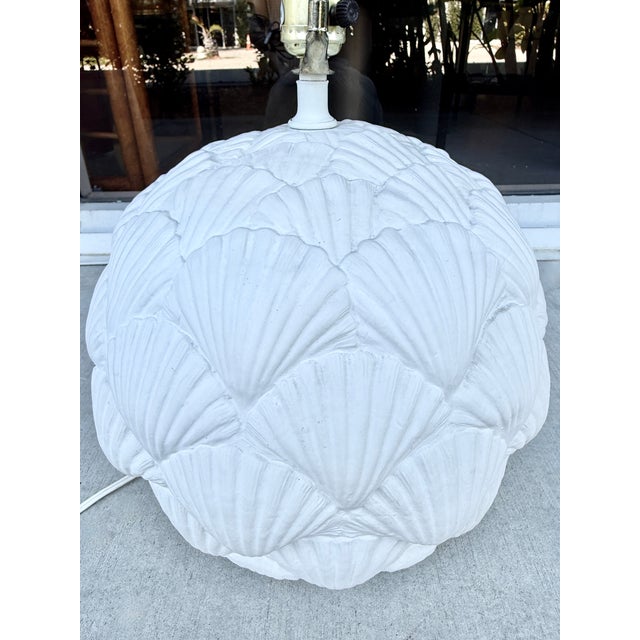 Metal Shells Pattern Plaster Table Lamp For Sale - Image 7 of 8