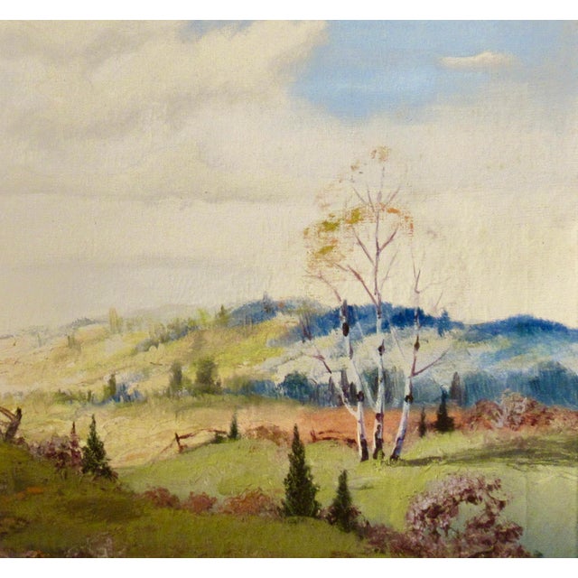 Mid 20th Century Ernest Fredericks Landscape With Trail C. 1940 Painting For Sale - Image 5 of 10
