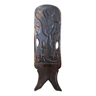 Vintage African Mpingo Wood Crocodile Sculpture, 1950s For Sale