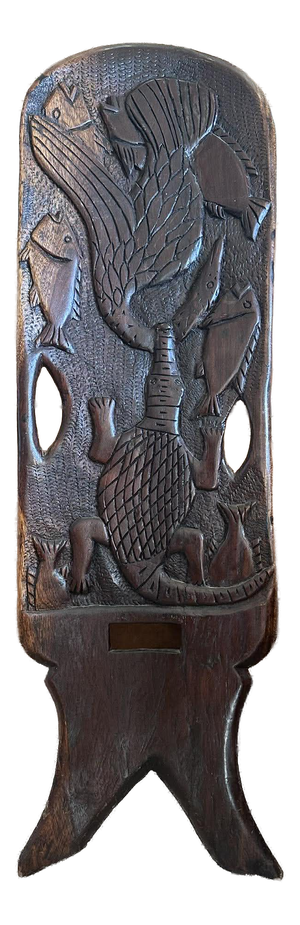 Vintage African Mpingo Wood Crocodile Sculpture, 1950s