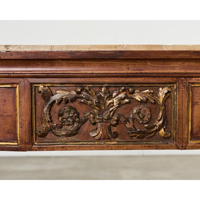 Grand French Neoclassical Marble Top Library or Console Table For Sale - Image 10 of 18