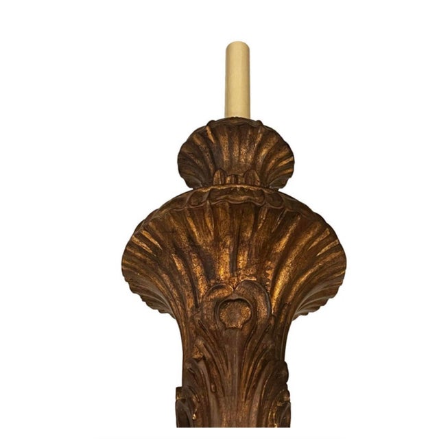 Mid 20th Century Large Hand Carved Italian Venetian Hand Sconces, Black Lacquer and Gold Leaf. Not Electrified. For Sale In Chicago - Image 6 of 8