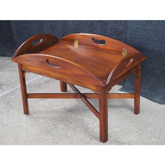 Pennsylvania House 1970s Attributed to Pennsylvania House English Chippendale Cherry Butlers Tray Coffee Cocktail Table For Sale - Image 4 of 11